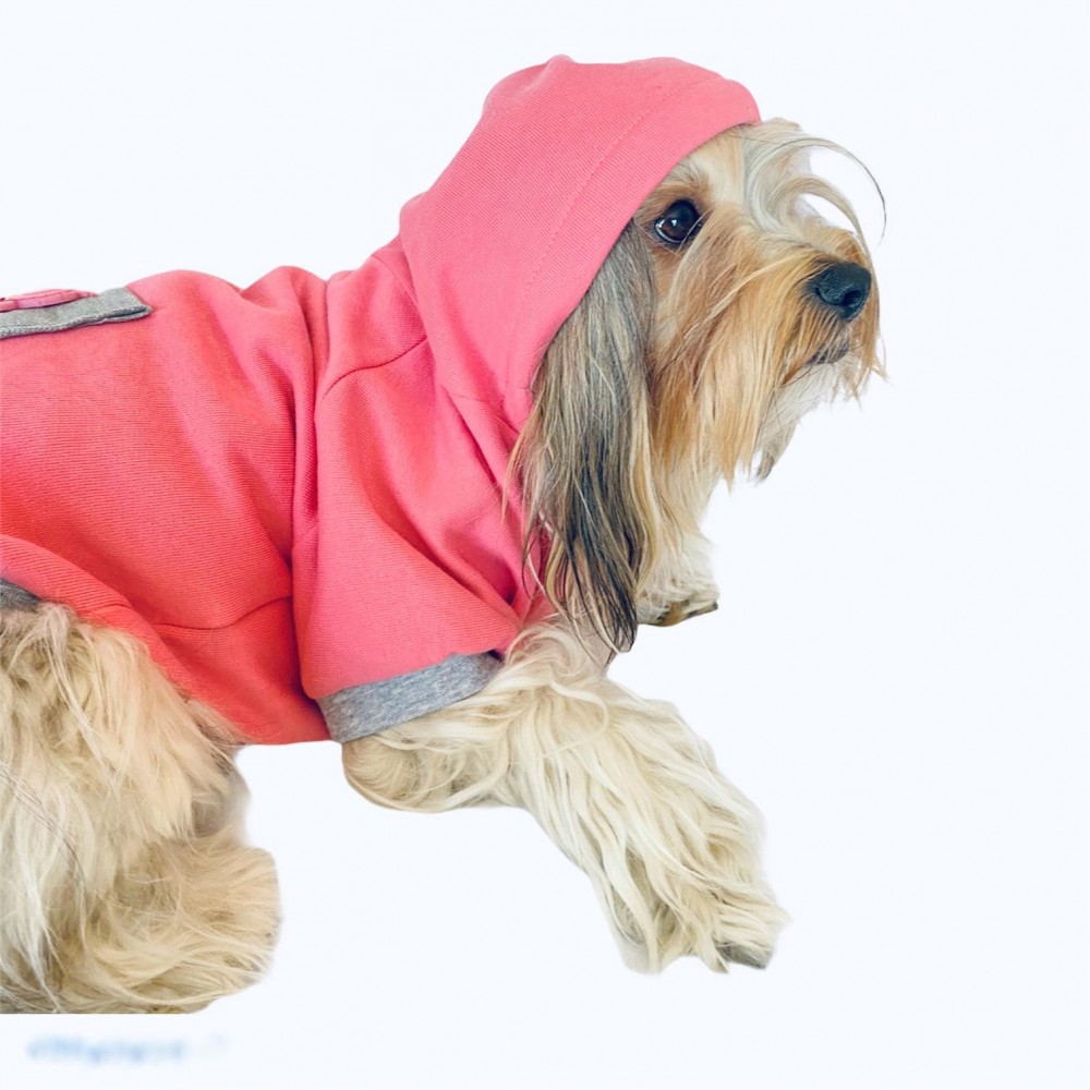 Pembe Baykuş Kapşonlu Sweat by Kemique Köpek Kazağı