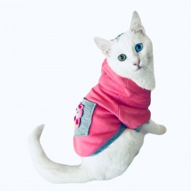 Pembe Baykuş Sweatshirt Kedi Süeteri Kedi Kıyafeti 