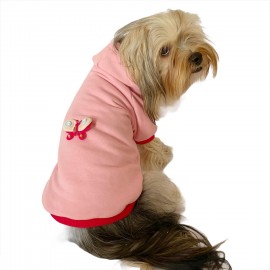 Pembe Kelebek Kapşonlu Sweat by Kemique Köpek Kazağı 