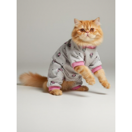 Pembe Minnie Kedi Uyku Seti | Penye Kedi Tulum ve Mini Yastık Takımı | Pamuklu | Tüy Dökülmesini Azaltır | 