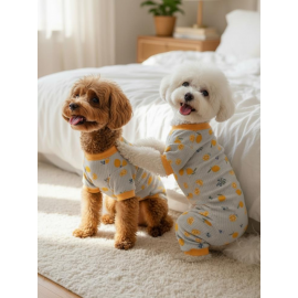 Pineapple Summer Penye Köpek Tulumu | Desenli Köpek Pijaması | Küçük Irklar İçin