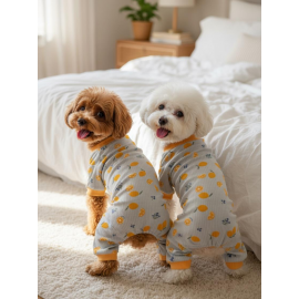 Pineapple Summer Penye Köpek Tulumu | Desenli Köpek Pijaması | Küçük Irklar İçin