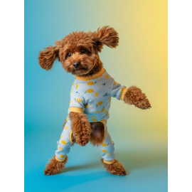 Pineapple Summer Penye Köpek Tulumu | Desenli Köpek Pijaması | Küçük Irklar İçin