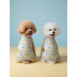 Pineapple Summer Penye Köpek Tulumu | Desenli Köpek Pijaması | Küçük Irklar İçin