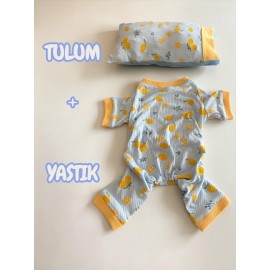 Pineapple Summer Penye Köpek Uyku Takımı | Küçük Irklar İçin | Ananas Desenli | Tüy Dökülmesini Azaltır 