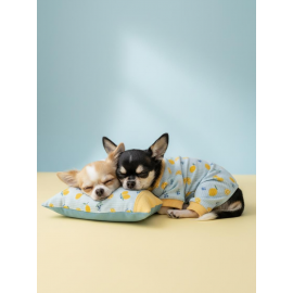 Pineapple Summer Penye Köpek Uyku Takımı | Küçük Irklar İçin | Ananas Desenli | Tüy Dökülmesini Azaltır 