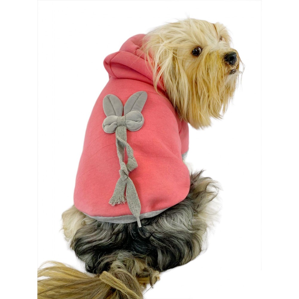 Pinky Rabbit Kapşonlu Sweatshirt Köpek Kıyafeti Köpek Elbisesi 