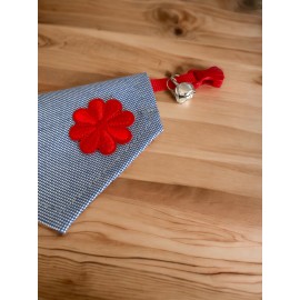 Red Flower Kedi Bandana, Fular, Kedi Kıyafeti Kedi Elbisesi, Kedi Tasması