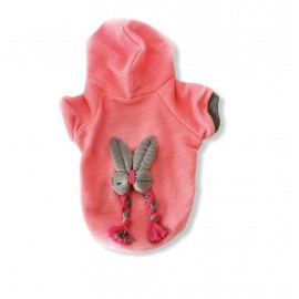 Pink Bunny Braid Kapşonlu Sweat by Kemique Köpek Kazağı 
