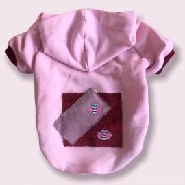 Pink Burgundy Bee Kapşonlu Sweatshirt  Kedi Kıyafeti 