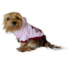 Pink Burgundy Bee Kapşonlu Sweatshirt Köpek Kıyafeti 