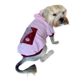 Pink Burgundy Bee Kapşonlu Sweatshirt Köpek Kıyafeti 