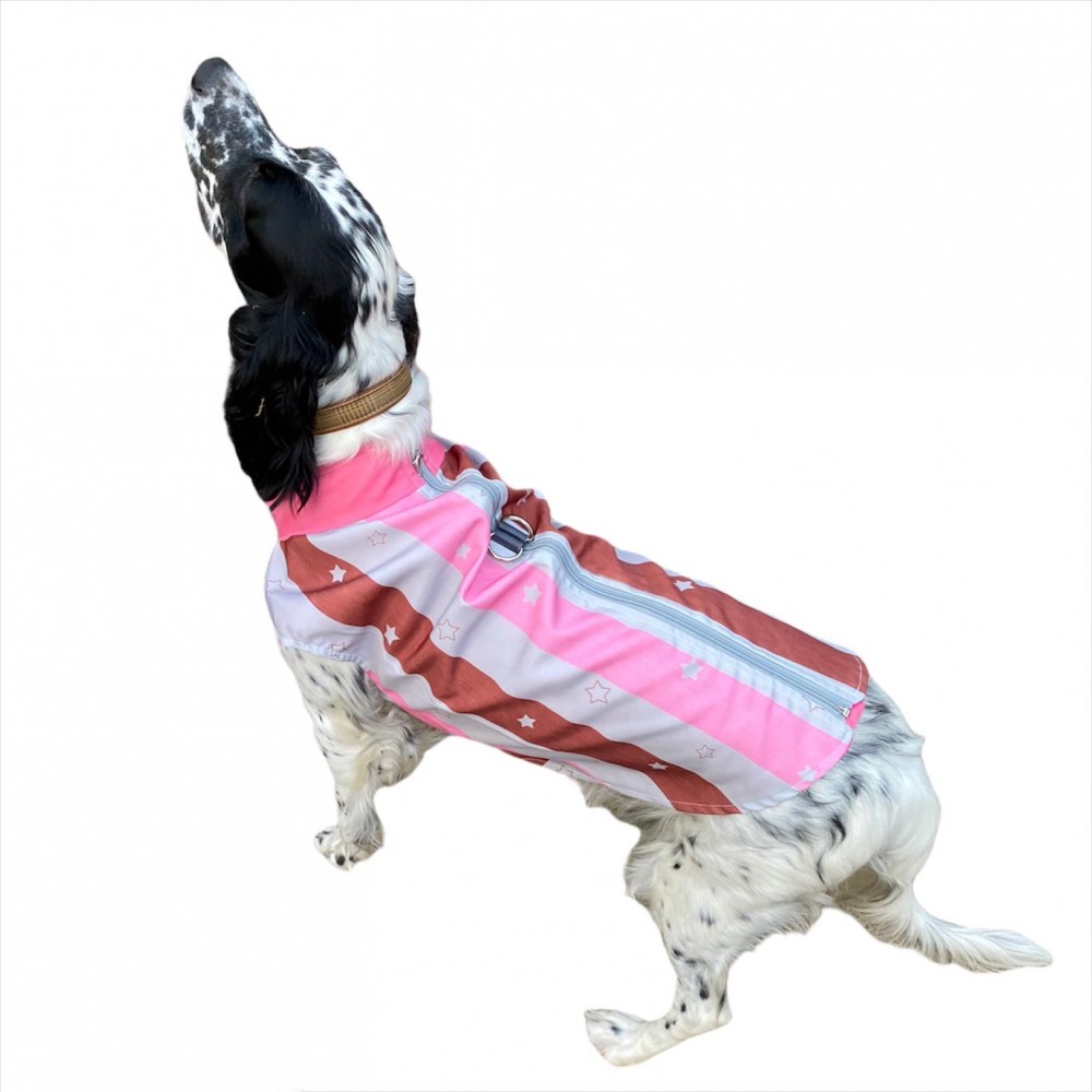 Pink Stars Su İtici Köpek Yağmurluğu , Orta ve Büyük ırklar için Yağmurluk