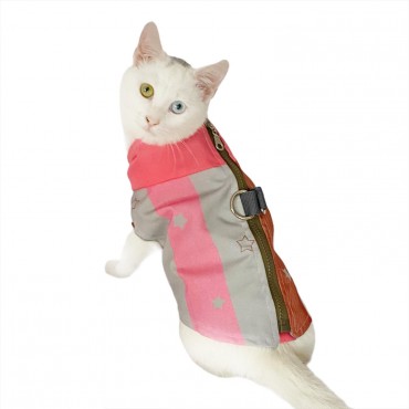 Pink Stars Su itici Yağmurluk Kedi Yağmurluğu