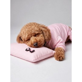 Pinkie Mouse Köpek Uyku Seti | Pembe Kalın Penye Köpek Tulumu ve Kurdele Detaylı Mini Yastık | 2 Parça