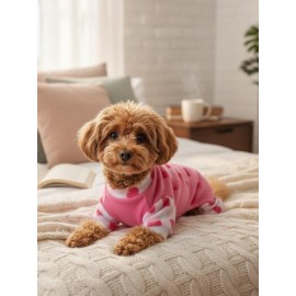 Pinky Hearts Polar Köpek Tulum Pijama