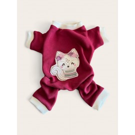 Ruby Foxie Kedi Tulumu – Kediler İçin Yumuşak ve Rahat Pijama