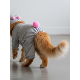 Ponpon Şeker Kedi Tulumu & Bere Takımı | Şardonlu Polar Kumaş | Tüy Dökülmesini Azaltır