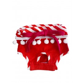 Red Frilly Dişi Köpek Regl Külotu | Köpek Donu | Köpek İç Çamaşırı | Ayarlanabilir Bağcıklı | Küçük Irklar İçin