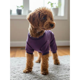 Pony Purple PONPON Köpek Tulumu | Şardonlu Polar Kumaş | Küçük Irk Köpekler İçin | Tüy Dökülmesini Azaltır