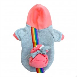 Rainbow Köpek Sweatshirt | Kapüşonlu Gökkuşağı Detaylı Köpek Kıyafeti | Köpek Hoodie