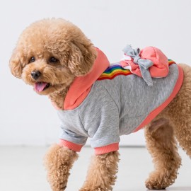 Rainbow Köpek Sweatshirt | Kapüşonlu Gökkuşağı Detaylı Köpek Kıyafeti | Köpek Hoodie