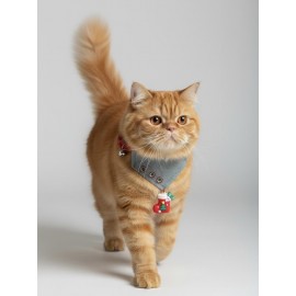 Kedi Bandanası Yılbaşı Temalı | Christmas Cat Bandana | Çorap Süs Detaylı Kedi Fuları