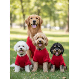 Reddy Kırmızı Kapşonsız Sweatshirt, Orta ve Büyük Irklar İçin