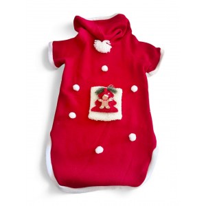 RED Tree Kırmızı Yılbaşı Köpek Kıyafeti | Noel Baba Kapüşonlu Polar Sweatshirt | Orta ve Büyük Irklar İçin