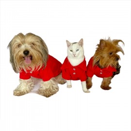 RL Red Black Polo Yaka Tişört Köpek Kıyafeti Köpek Elbisesi