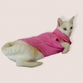 RL Toz Pembe Polo Yaka Tişört Kedi Kıyafeti  Kedi Elbisesi