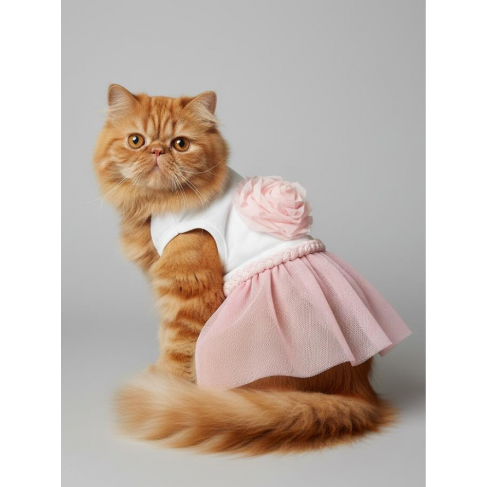 Rosie Pink Tütü Kedi Kıyafeti | Pembe Tütülü Elbise | Kediler İçin