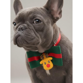 Royal Rudolph Premium Yılbaşı Köpek Papyonu | Limited Edition Luxe Aksesuar | Orta & Büyük Irklar İçin