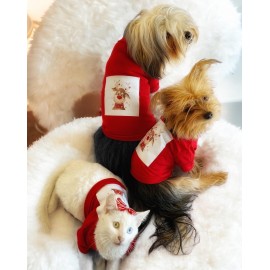 Rudolph Geyikli Köpek Tişörtü Yılbaşı Noel Christmas Köpek Elbisesi