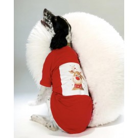 Rudolph Geyikli Orta ve Büyük Irk Köpek Tişörtü Yılbaşı Noel
