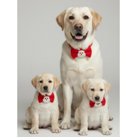 Rudolph Köpek Papyon Tasması | Kırmızı Fiyonk Boyun Aksesuarı | Noel Temalı Köpek Süsü | Orta ve Büyük Irklar İçin