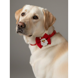 Rudolph Köpek Papyon Tasması | Kırmızı Fiyonk Boyun Aksesuarı | Noel Temalı Köpek Süsü | Orta ve Büyük Irklar İçin