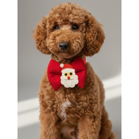 Rudolph Küçük Irk Köpek Papyon Tasması | Kırmızı Fiyonk Boyun Aksesuarı | Noel Temalı Köpek Süsü