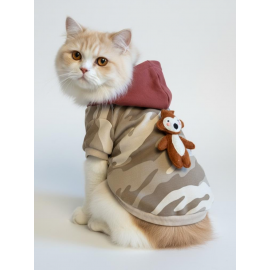 Safari Friends Kapüşonlu Kedi Sweatshirt – Küçük Irklar