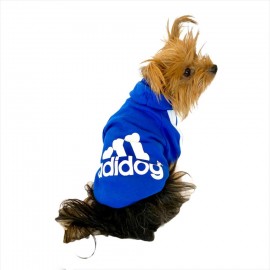 Saks Mavi Adidog Kapşonlu Duo Köpek Sweatshirt Köpek Kazağı
