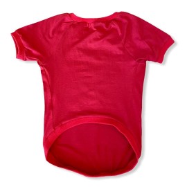 Noel Baba ve Geyik Baskılı Kırmızı Pamuklu Yılbaşı Köpek Tişörtü | Orta ve Büyük Irklar İçin