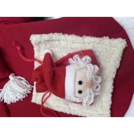 Santa's Bag Yılbaşı Kedi Kıyafeti Premium Kırmızı Polar | Kapüşonlu Noel Kedi Kostümü | Kurabiye Temalı