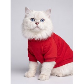 Kiki Kiraz Detaylı Kırmızı Kedi Polar Sweatshirt