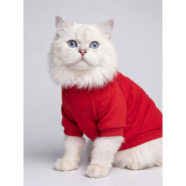 Kiki Kiraz Detaylı Kırmızı Kedi Polar Sweatshirt
