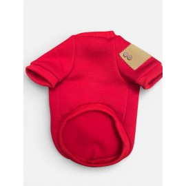 Sevimli Çilek Detaylı Kırmızı Köpekler için Polar Sweatshirt