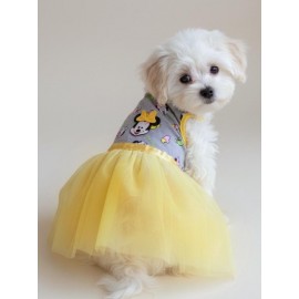 Sevimli Fare Sunny Tütü Köpek Kıyafeti | Sarı Tütülü Elbise | Küçük Irk Köpekler İçin