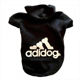Siyah Adidog Kapşonlu Duo Köpek Sweatshirt Köpek Kazağı