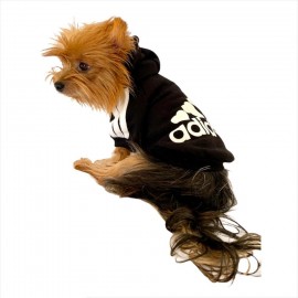 Siyah Adidog Kapşonlu Duo Köpek Sweatshirt Köpek Kazağı
