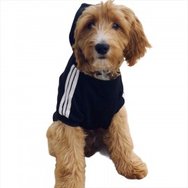 Adidog Black Hoodie Kapşonlu Sweatshirt, Orta ve Büyük Irklar İçin