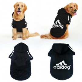 Adidog Black Hoodie Kapşonlu Sweatshirt, Orta ve Büyük Irklar İçin